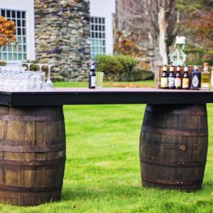 Whiskey Barrel Bar to rent Mahaiwe Tent