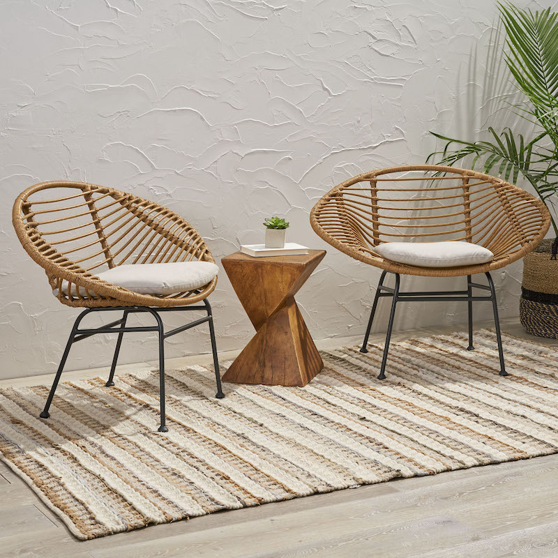 Woven Wicker Oval Chair – Mahaiwe Tent