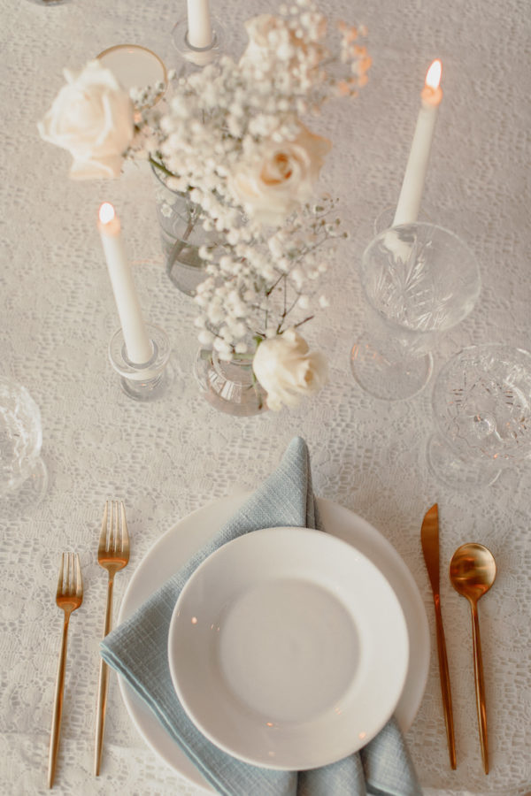 Gold flatware to rent Berkshires MA