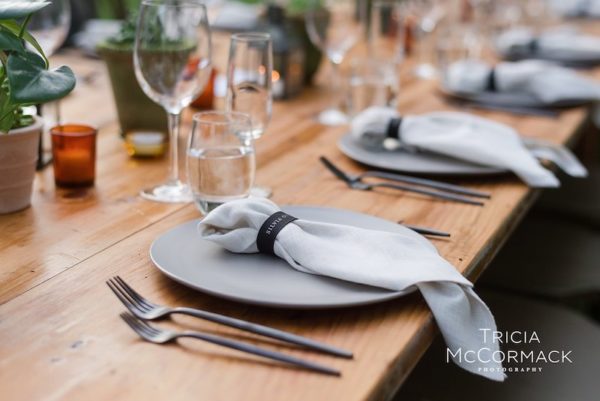 Black flatware to rent Mahaiwe Tent